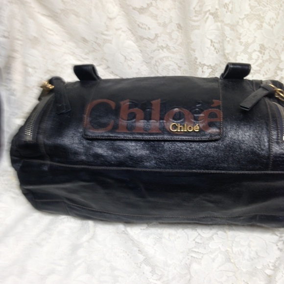 Chloe Black Distressed Leather Hand Bag - Picture 6 of 9
